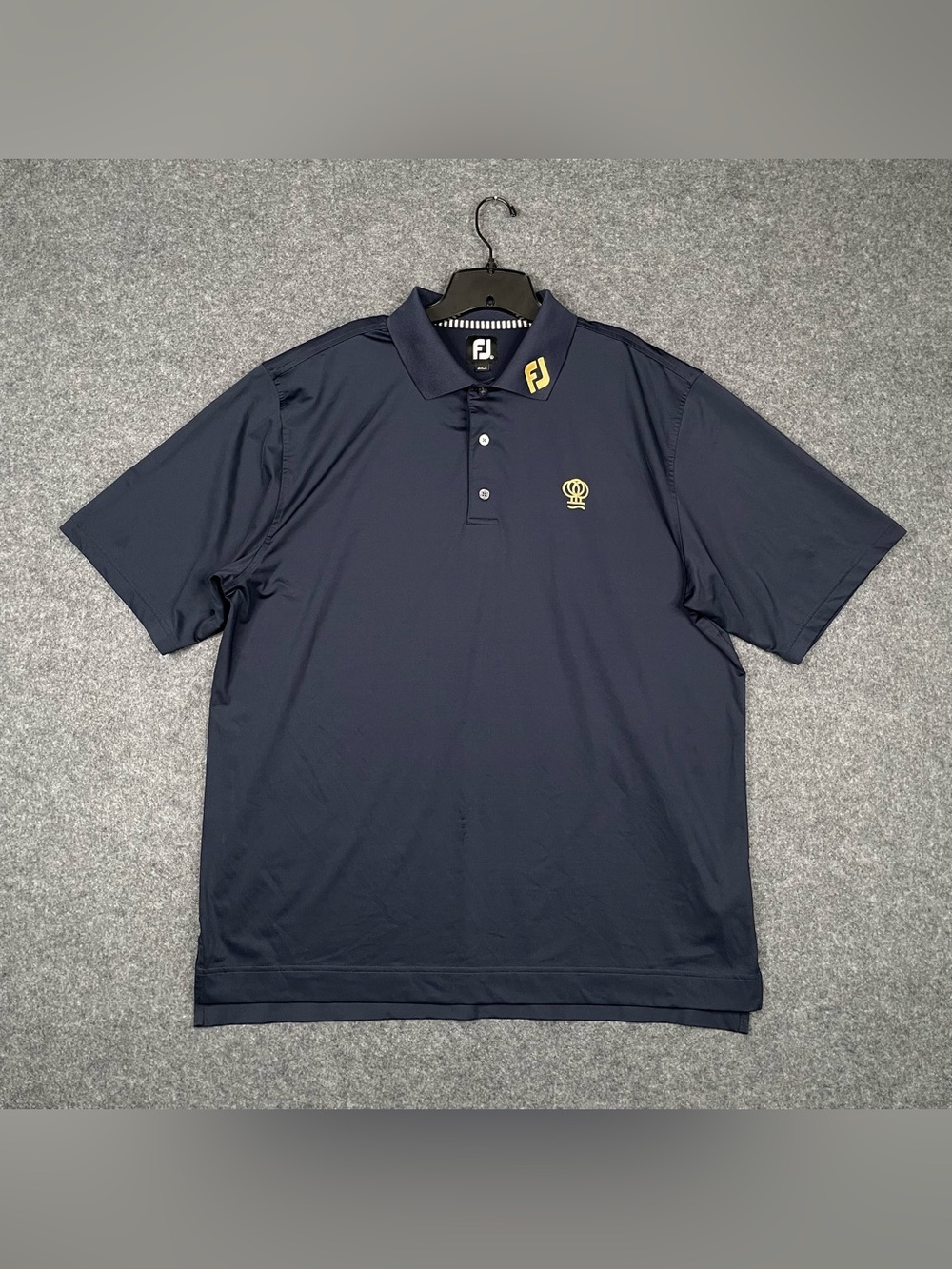 Footjoy FJ Golf Polo Mens Size XL Navy Performance Golf Company Logo Stretch